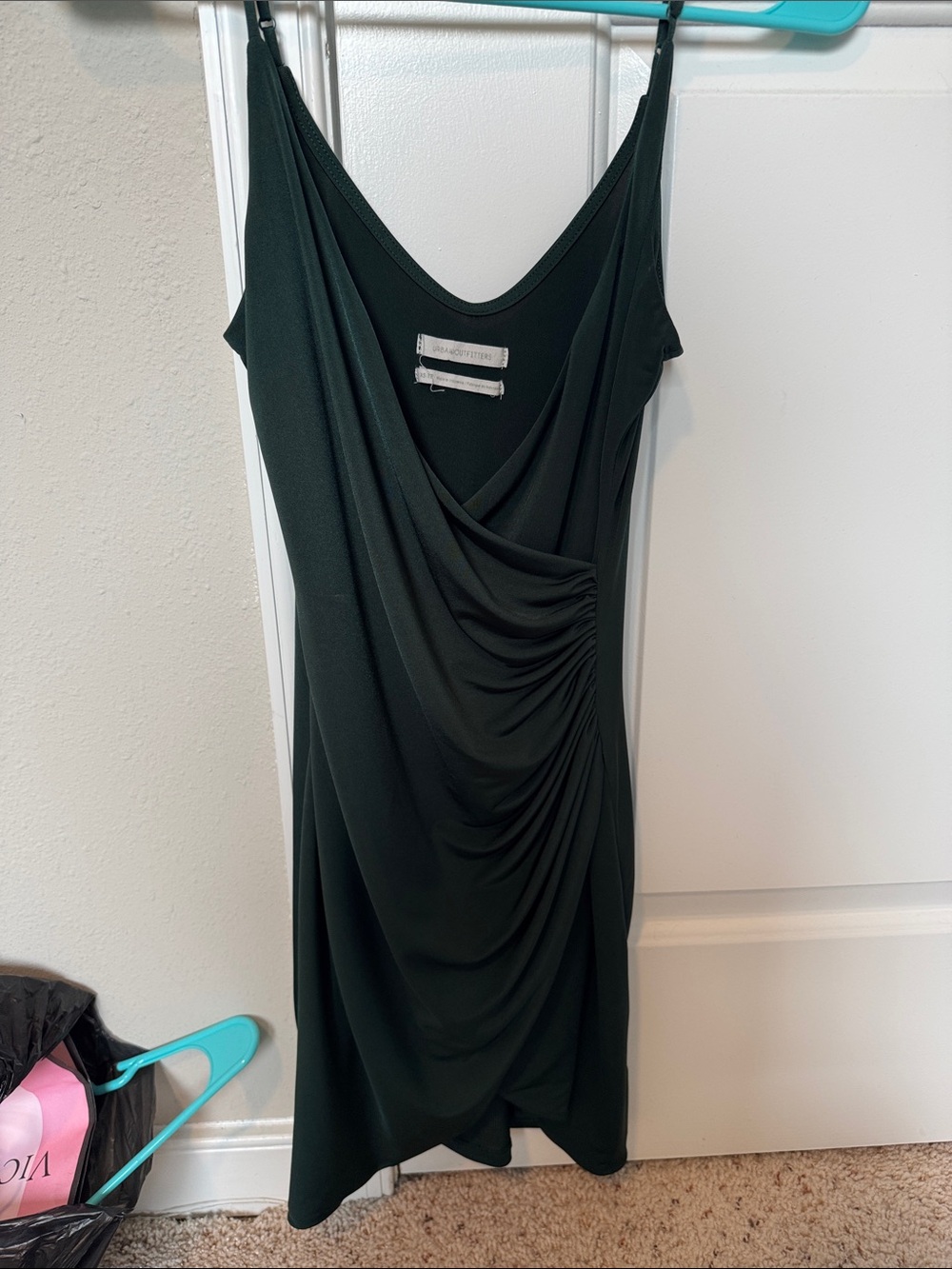Urban Outfitters Forest Green Draped Midi Dress